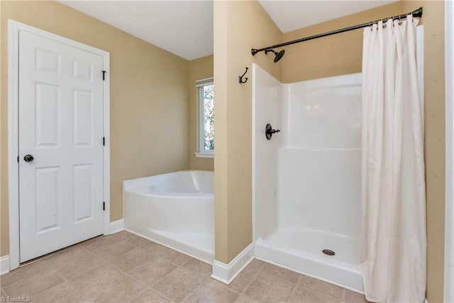 bathroom with a shower with curtain