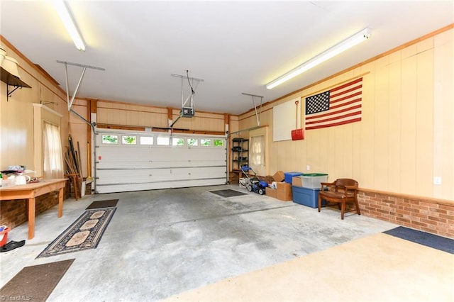 garage featuring a garage door opener