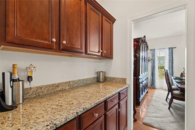 6065 Providence Church Rd, Winston-Salem, NC 27105 - kitchen featuring light stone countertops and light wood-style flooring
