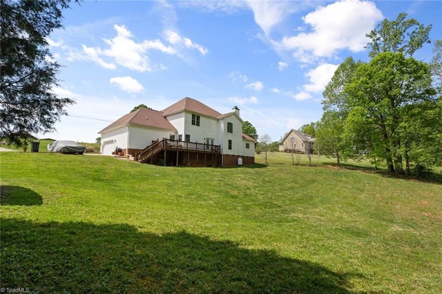 6065 Providence Church Rd, Winston-Salem, NC 27105 - view of yard featuring a deck and stairs