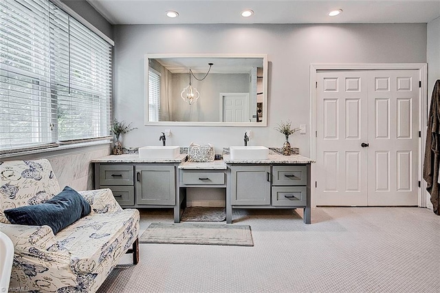 bathroom with dual vanity