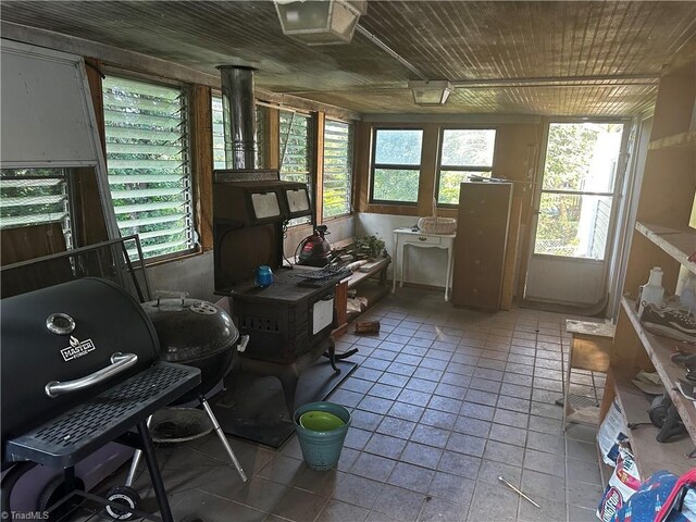 interior space with tile patterned floors