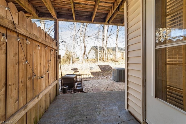 view of patio / terrace with central AC