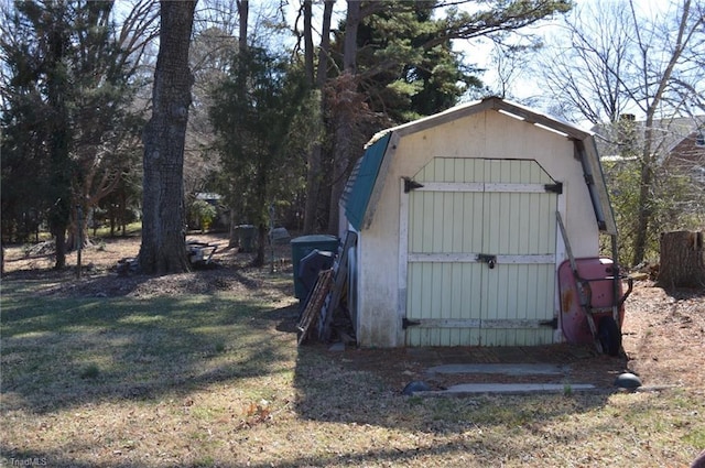 view of shed