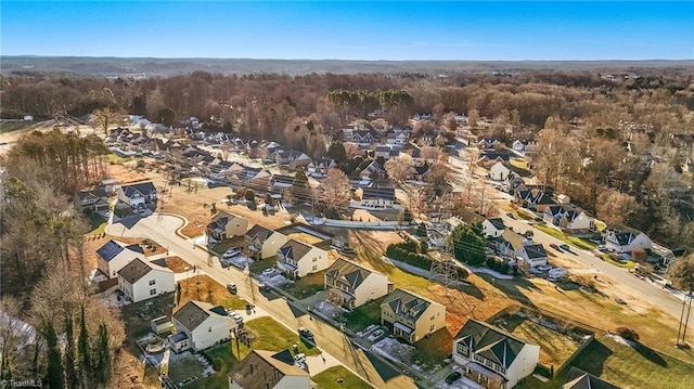 aerial view featuring a residential view