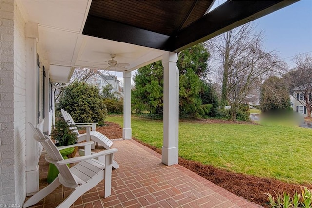 view of patio / terrace with ceiling fan