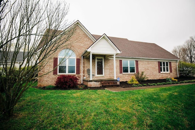 view of front facade with a front yard