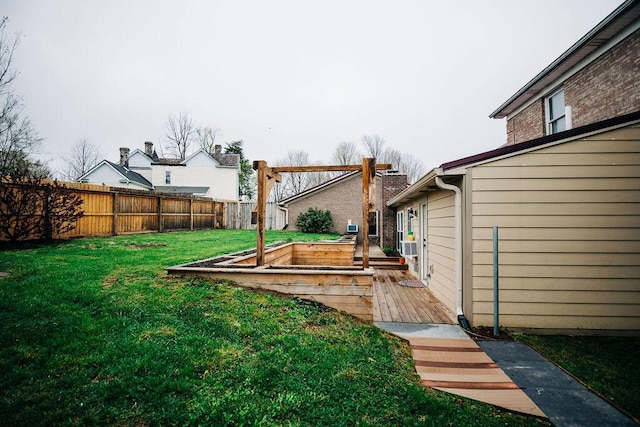 view of yard featuring a deck