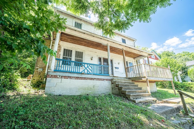 view of front of property with a porch