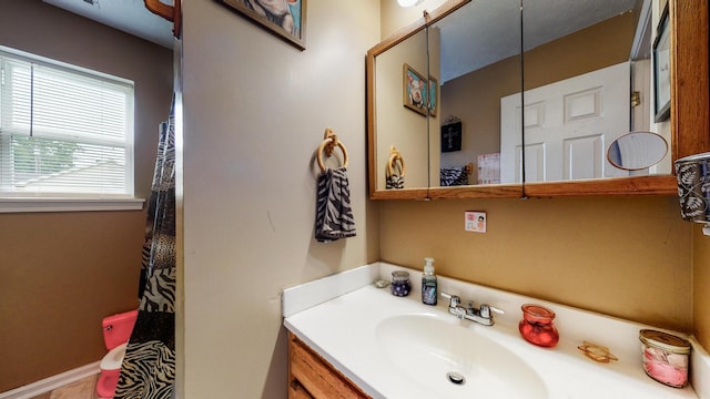 bathroom featuring vanity with extensive cabinet space