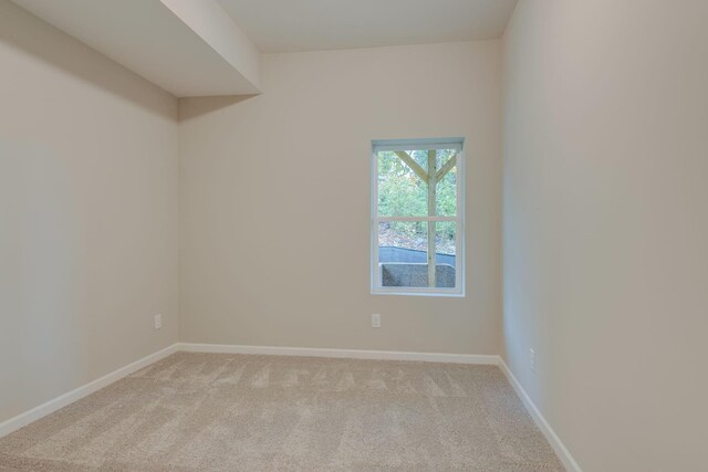 spare room featuring light carpet