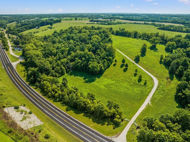 bird's eye view featuring a rural view