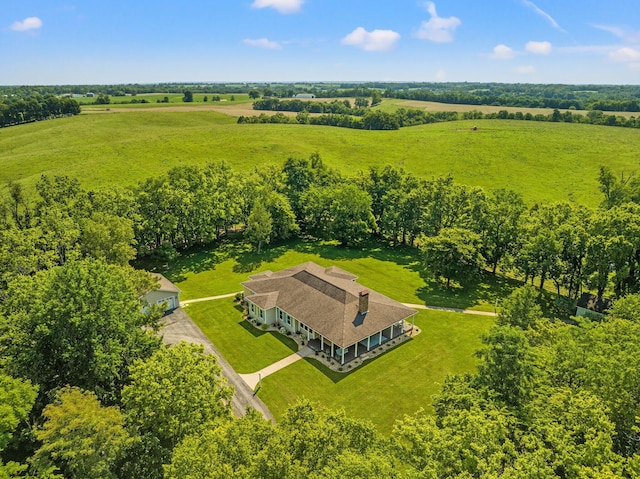 bird's eye view featuring a rural view