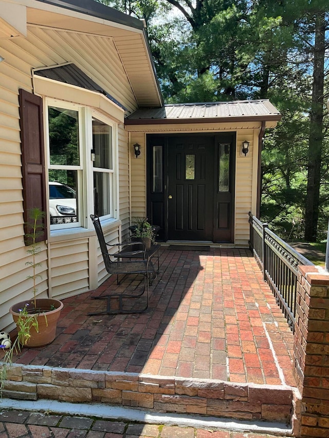 view of terrace featuring a porch