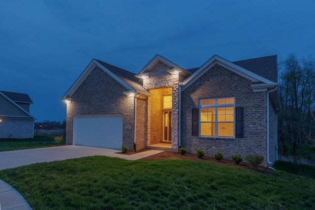 126 Amick Way, Georgetown, KY 40324 - single story home with a lawn, driveway, an attached garage, and brick siding