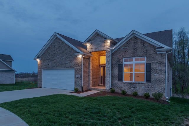 126 Amick Way, Georgetown, KY 40324 - ranch-style home featuring concrete driveway, a garage, a front lawn, and brick siding