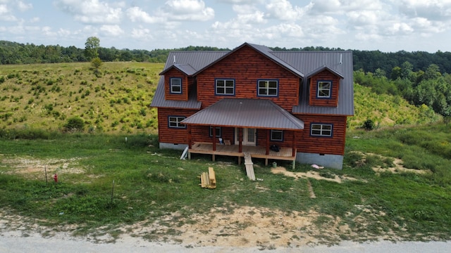 cabin with covered porch