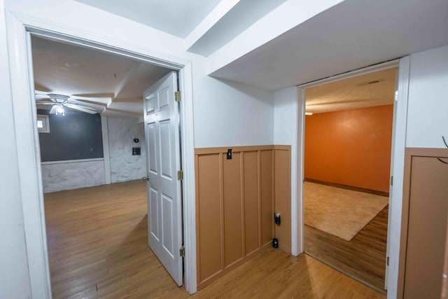 hallway featuring light wood-type flooring