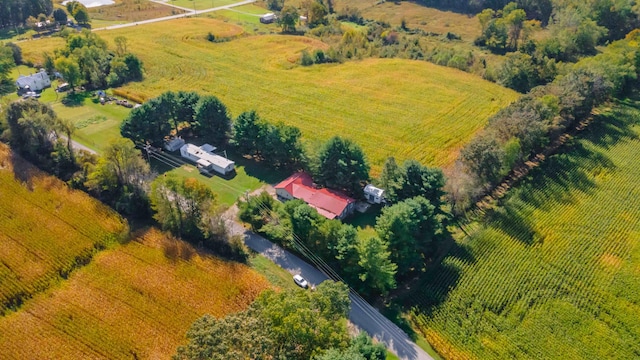 bird's eye view featuring a rural view