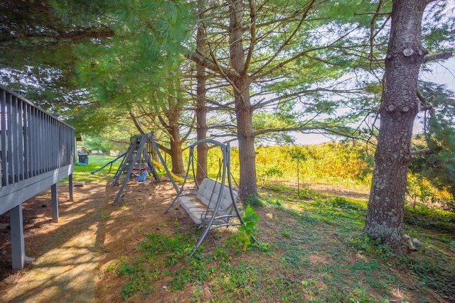 view of yard featuring a playground