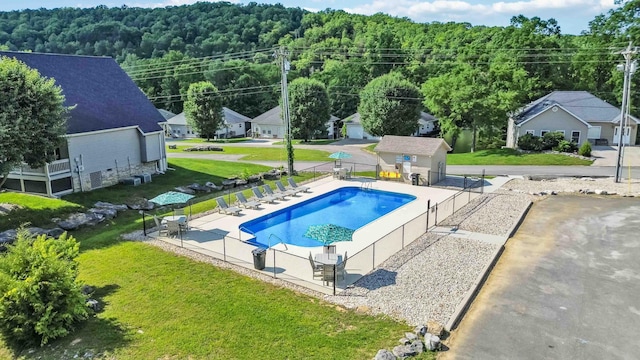 view of pool featuring a patio area