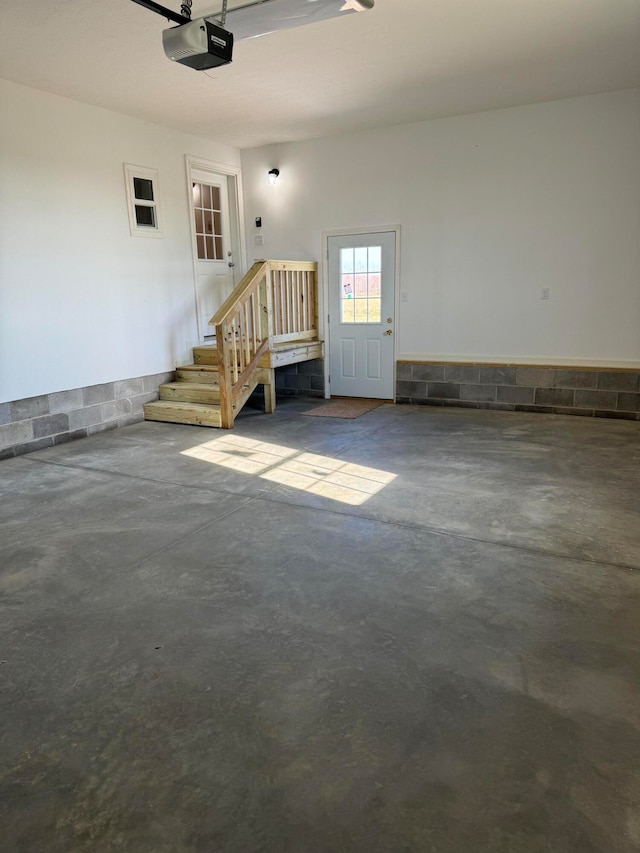 interior space featuring a garage door opener