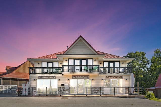 view of front of home featuring metal roof and a standing seam roof