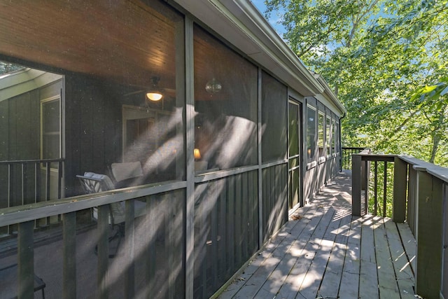 deck featuring a sunroom