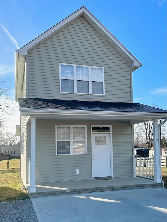 front facade with covered porch