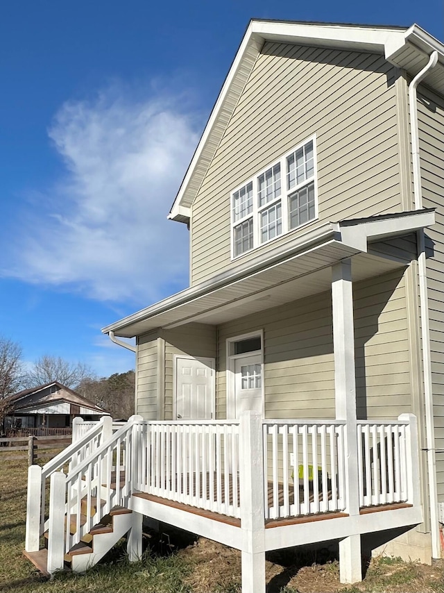 exterior space with covered porch