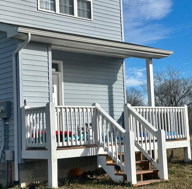 doorway to property featuring a deck