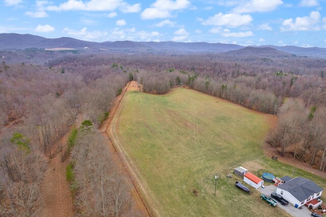 aerial view with a mountain view