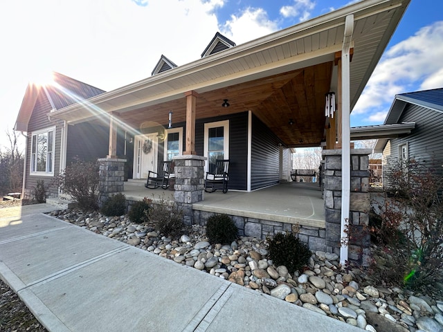 view of front of home featuring covered porch