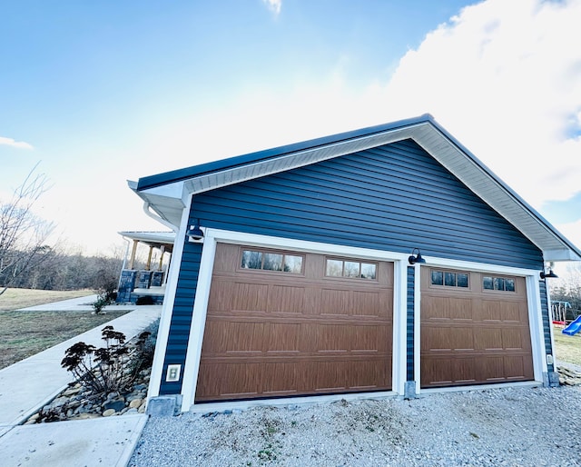 view of garage