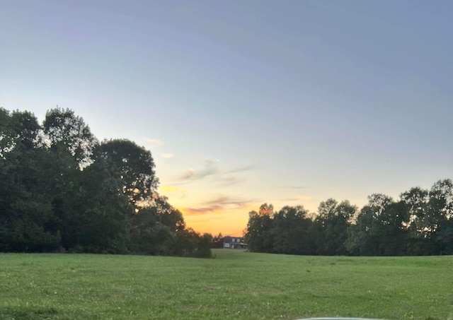 view of yard at dusk