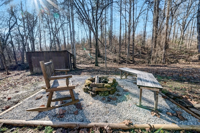 view of yard with an outdoor structure