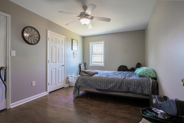 427 Sharpsburg Rd, Sharpsburg, KY 40374 - bedroom with baseboards, ceiling fan, and wood finished floors