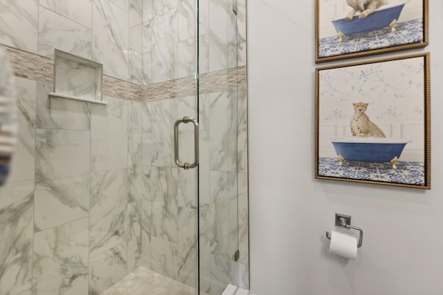 bathroom with an enclosed shower