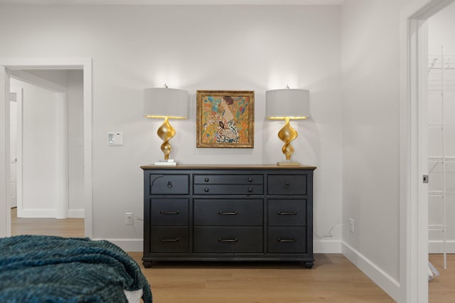 bedroom featuring light hardwood / wood-style flooring