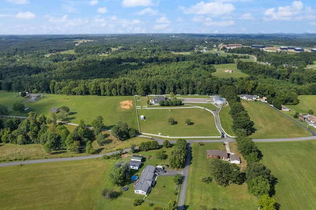 aerial view with a rural view