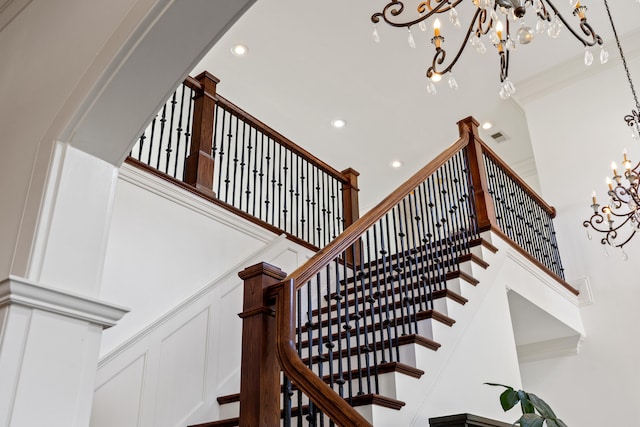 office area featuring dark hardwood / wood-style floors, ornamental molding, and a premium fireplace