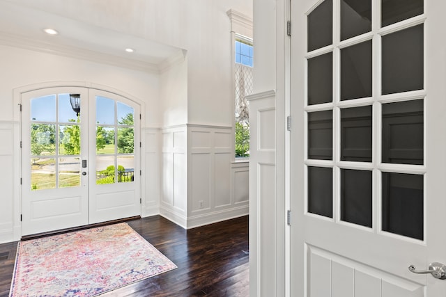 tiled dining space with ornamental molding