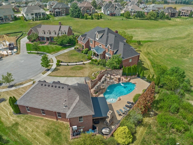 view of pool featuring pool water feature