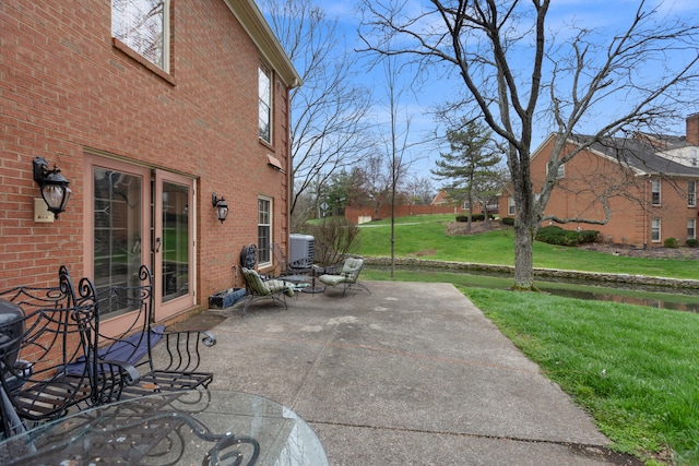 view of patio with central AC