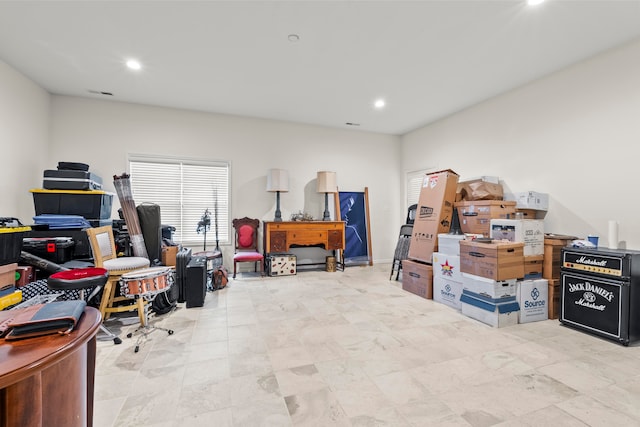 view of tiled office space