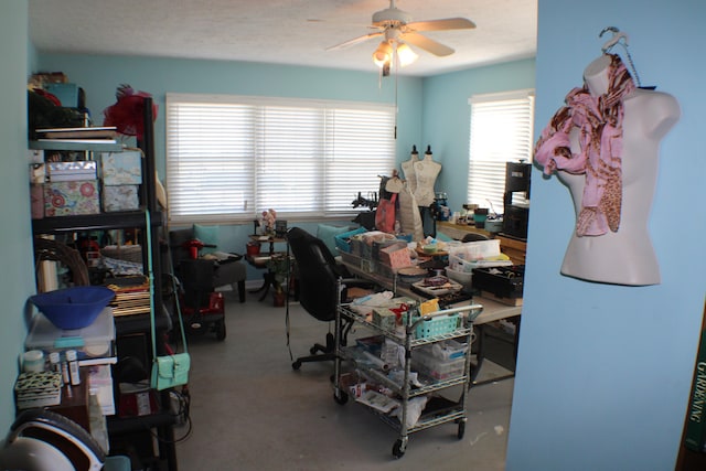 office featuring ceiling fan