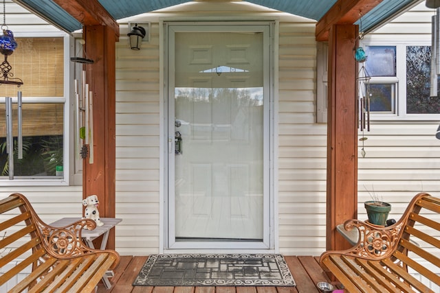 view of doorway to property