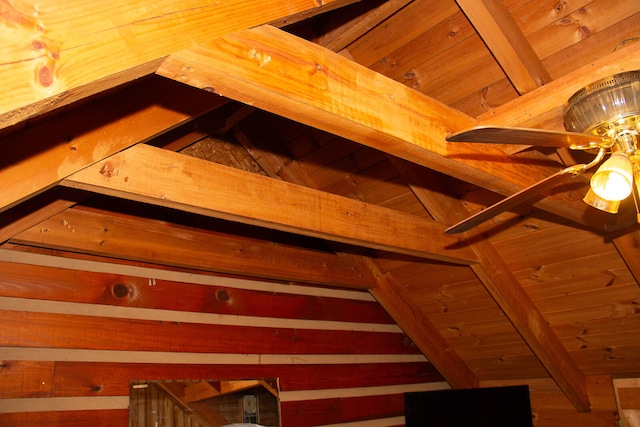 room details with wooden ceiling and beamed ceiling