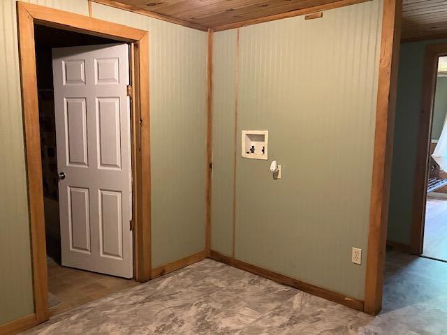 3192 Ky 15 N, Campton, KY 41301 - washroom featuring wood ceiling, laundry area, and hookup for a washing machine