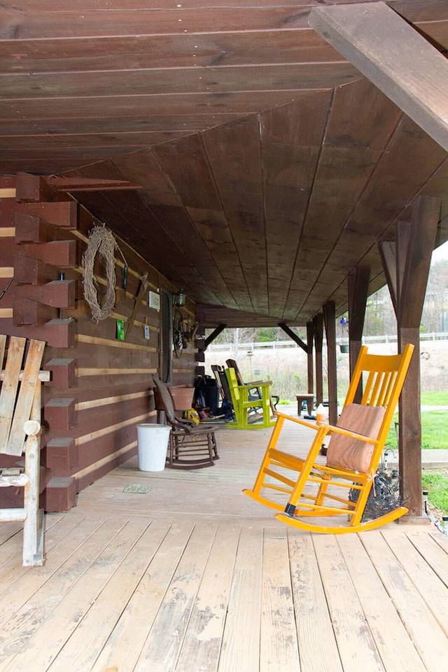 view of patio featuring a deck